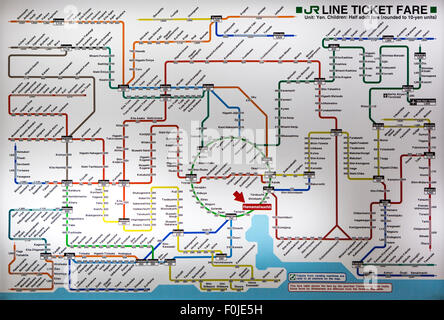 neueste Version von der Tokyo Metro Karte. Japan-2012. Stockfoto