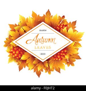 Typografische Herbst. Herbst-Blatt. Vektor-illustration Stock Vektor