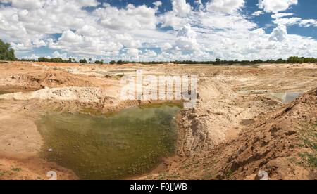 Panoramablick auf eine sandige Fläche, künftigen Standort für zukünftige Immobilienentwicklung in Namibia. Afrika 2010 Stockfoto