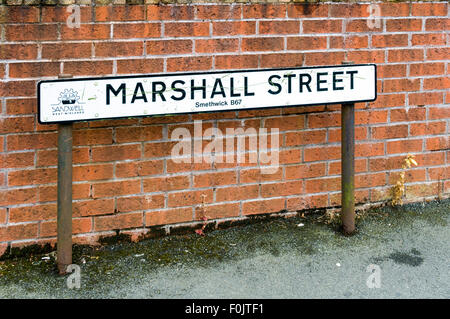 Marshall Straßenschild in Smethwick, West Midlands Stockfoto