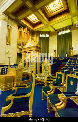 Grand Temple-Saal in der Freemasons Hall, London, England, Vereinigtes Königreich Stockfoto