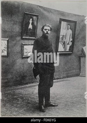 Maxim Gorky im Ateneum Kunstmuseum in Helsinki, ca.1906. Maxim Gorky im Ateneum Kunstmuseum in Helsinki, ca1906 Stockfoto