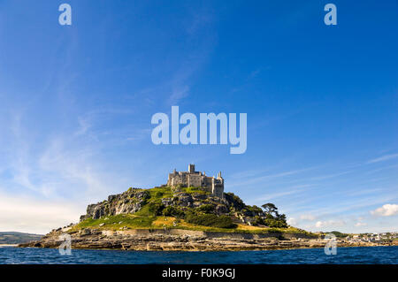 Horizontale Blick auf St. Michael's Mount, Cornwall. Stockfoto