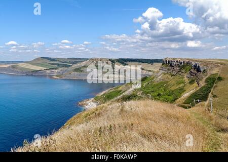 Dorset Jurassic Coastline von St Aldhelms Head aus gesehen, Dorset England Stockfoto