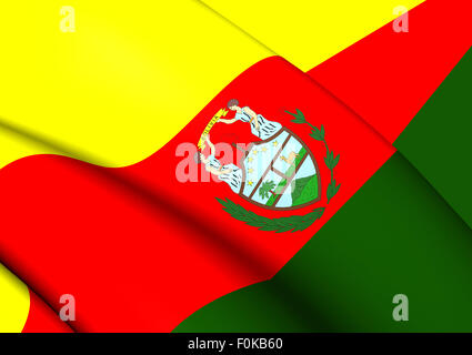 3D Flagge Boliviens (1826-1851). Hautnah. Stockfoto