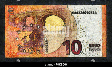 Abbildungen Banknoten, Währung, zehn Euro, Europäische Union, Stockfoto