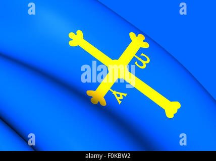 Fürstentum Asturien Flagge, Spanien. Hautnah. Stockfoto