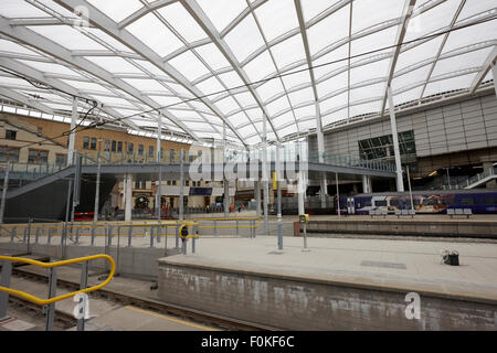 Manchester Victoria Railway Station Metrolink Plattformen England UK Stockfoto