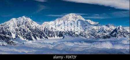 Luftaufnahme des Mt McKinley/Denali Alaska Stockfoto