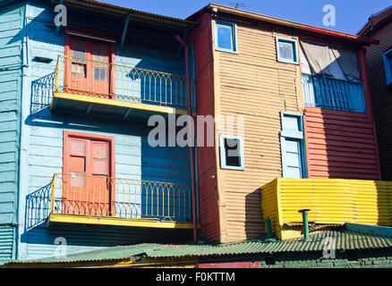 Caminito Straße bunte Häuser und Architektur in La Boca Town Nachbarschaft, Buenos Aires, Argentinien Stockfoto