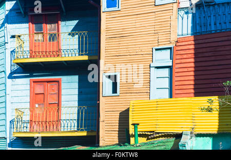 Caminito Straße bunte Häuser und Architektur in La Boca Town Nachbarschaft, Buenos Aires, Argentinien Stockfoto