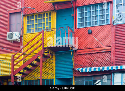 Caminito Straße bunte Häuser und Architektur in La Boca Town Nachbarschaft, Buenos Aires, Argentinien Stockfoto