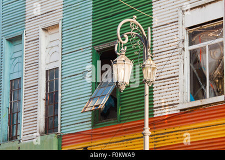 Caminito Straße bunte Häuser und Architektur in La Boca Town Nachbarschaft, Buenos Aires, Argentinien Stockfoto
