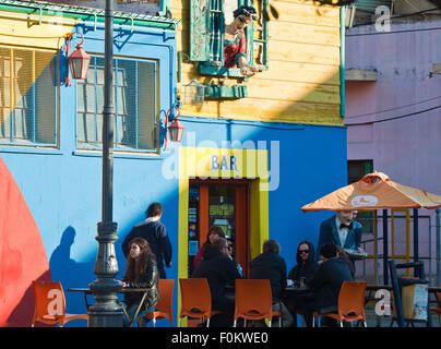 Caminito Straße bunte Häuser und Architektur in La Boca Town Nachbarschaft, Buenos Aires, Argentinien Stockfoto