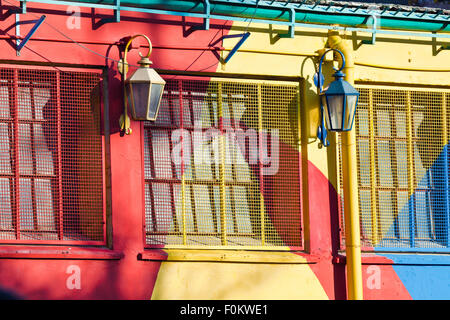 Caminito Straße bunte Häuser und Architektur in La Boca Town Nachbarschaft, Buenos Aires, Argentinien Stockfoto
