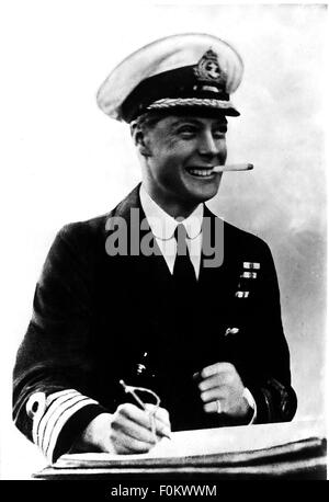 Edward VIII., 23.6.1894 - 28.5.1972, König von Großbritannien 20.1.1936 - 11.12.1936, halbe Länge, als Kapitän in der Royal Navy, 1920er Jahre, Stockfoto
