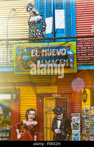 Caminito Straße Kunst bunten Häuser und Architektur in La Boca Town Nachbarschaft, Buenos Aires, Argentinien Stockfoto