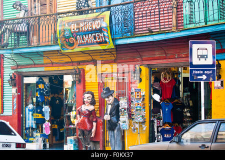 Caminito Straße bunte Häuser und Architektur in La Boca Town Nachbarschaft, Buenos Aires, Argentinien Stockfoto