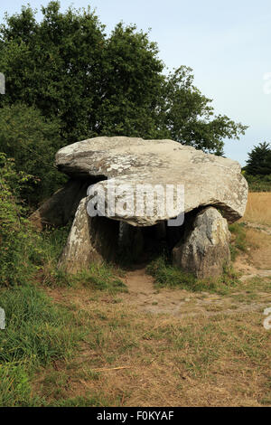 Dolmen bei Kervernet, Park Naturel Regional de Briere, Guerande, Loire Atlantique, Frankreich, Stockfoto