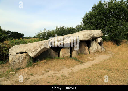 Dolmen bei Kervernet, Park Naturel Regional de Briere, Guerande, Loire Atlantique, Frankreich, Stockfoto