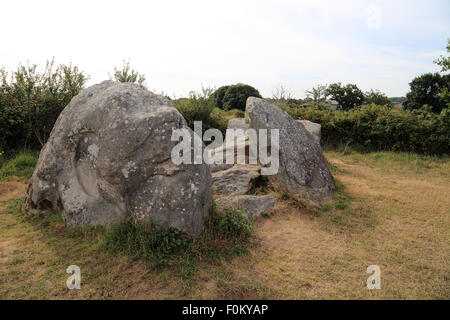 Dolmen bei Kervernet, Park Naturel Regional de Briere, Guerande, Loire Atlantique, Frankreich, Stockfoto