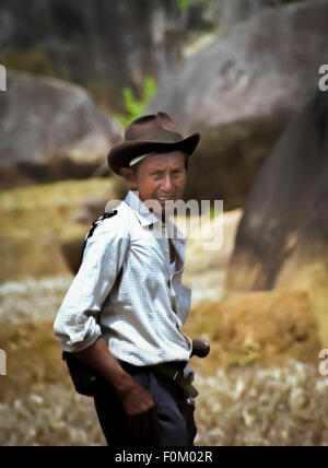 Asiatische Bauern tragen western Hut. Stockfoto