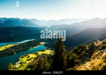 Walchensee und das Karwendelgebirge, Bayern, Deutschland Stockfoto