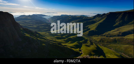 Blick vom Sani Pass zum Drakensberg Palette, Afrika Stockfoto