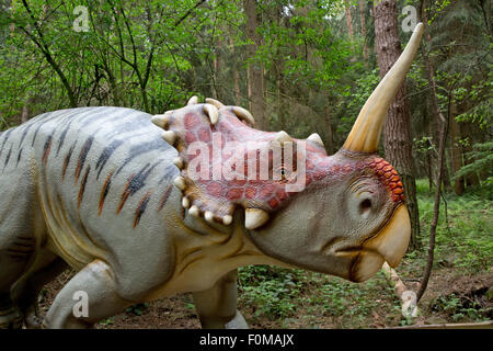 Centrosaurus ist eine Gattung der pflanzenfressenden Exklusivmerkmal Dinosaurier aus der späten Kreidezeit Kanada-Dinosaurier-Park Deutschland Stockfoto