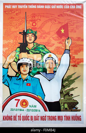 kommunistische Propaganda-Plakate in Hanoi, Vietnam Stockfoto