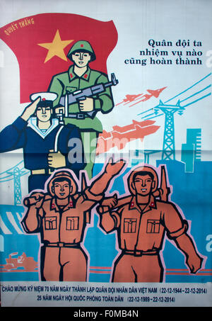 kommunistische Propaganda-Plakate in Hanoi, Vietnam Stockfoto