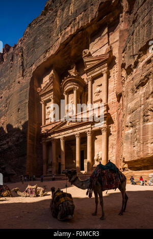 Al-Khaznah oder das Finanzministerium, Petra, Jordanien. Stockfoto