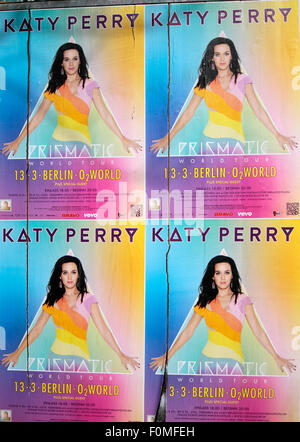 Werbeplakat Fuer Ein Konzert von "Katy Perry", Berlin. Stockfoto