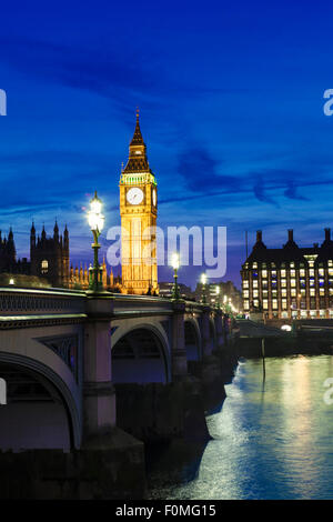London, Houses of Parliament (Palace of Westminster), Themse und Westminster Bridge Stockfoto London, Houses of Parliament (Palace of Westminster), Themse und Westminster Bridge Stockfoto