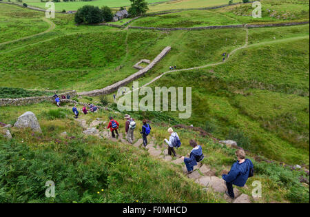 Fuß entlang der Hadrianswall Stockfoto