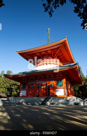 Dai-(große Pagode), Garan (Heiliger Bezirk), Koyasan (Koya-San), Kansai, Japan, Asien Stockfoto