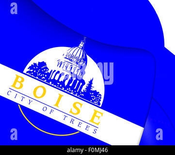 Flagge von Boise, USA. Hautnah. Stockfoto