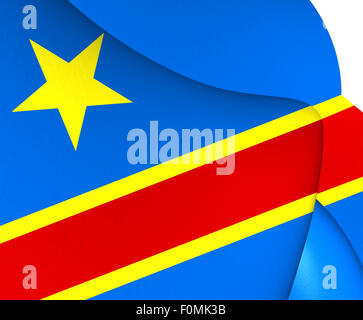 Demokratische Republik Kongo 3D Flagge. Hautnah. Stockfoto