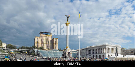 Kiew, UKRAINE - 25. Mai 2015: Panoramablick über den Platz der Unabhängigkeit Stockfoto