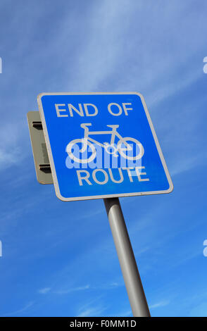 "Ende des Radwegs" Schild an Blackpool Promenade in Blackpool, Lancashire Stockfoto