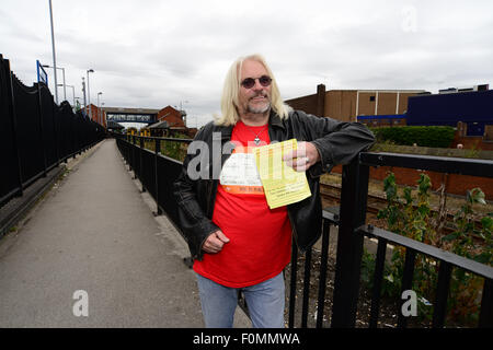 ASLEF Präsident Tosh McDonald am Bahnhof Barnsley, South Yorkshire, Großbritannien. Bild: Scott Bairstow/Alamy Stockfoto