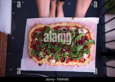 Gesunden Blumenkohl pizza Stockfoto