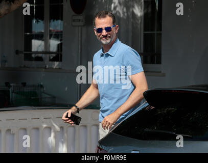 Spanien Royal König Felipe gesehen während seiner Sommerferien auf Mallorca Stockfoto