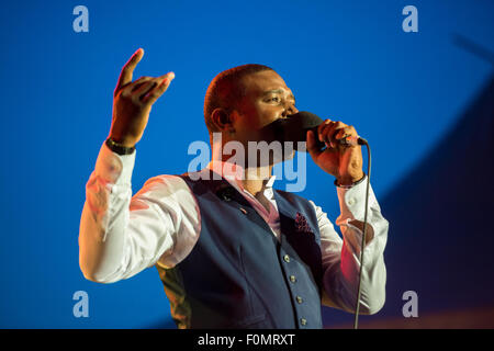 MONTREAL, Kanada, 16. August 2015. Bitty McLean tritt beim Montreal International Reggae Festival. © Marc Bruxelle/Alamy Live-Nachrichten Stockfoto