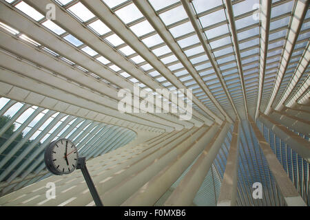 Moderne und futuristische Liège-Guillemins Bahnhof in Belgien vom Architekten Calatrava. Stockfoto