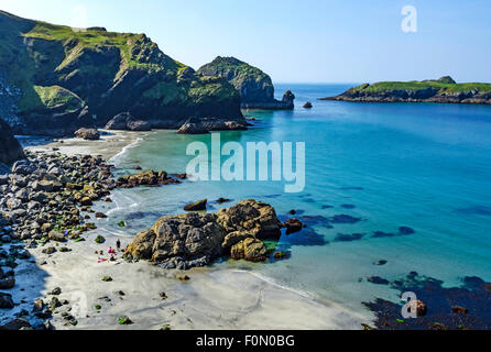 Die einsamen Strand am Pfosten auf der Lizard Halbinsel in Cornwall, Großbritannien Stockfoto