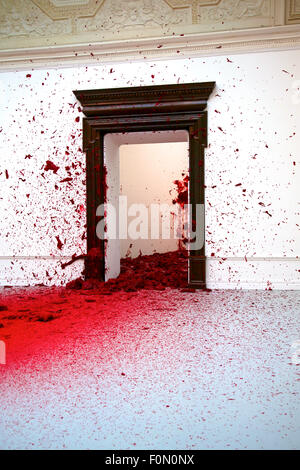 Anish Kapoor Ausstellung namens "Shooting in die Ecke" an der Royal Academy of Art. London Stockfoto