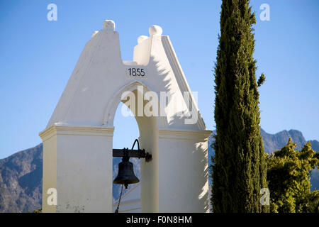 Kolonialer Architektur datiert aus dem Jahr 1855 in Franschhoek in der Nähe von Kapstadt. Südafrika Stockfoto