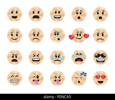 Set von Lollipop Icons in verschiedenen Emotionen und Stimmungen. Stock Vektor