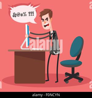 Geschäftsmann Computerabstürze Stock Vektor